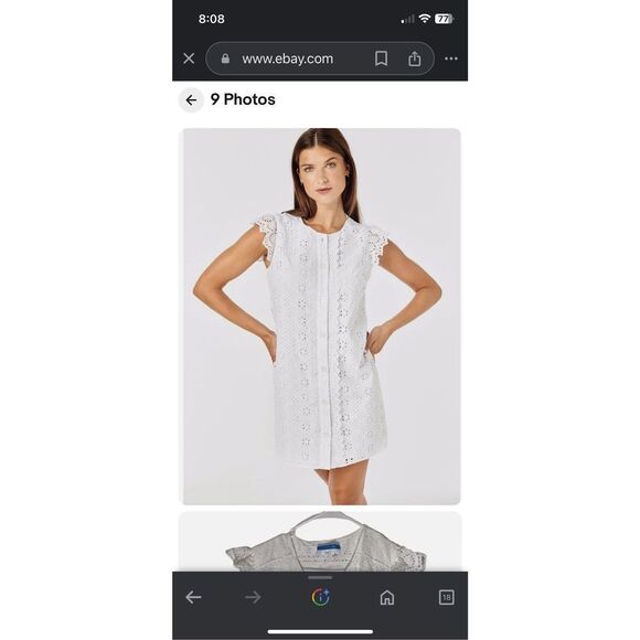 Cartolina Nantucket Dress Womens No Sz Eyelet Bubble Gum Pink Hamptons Yachtcore - Picture 7 of 7